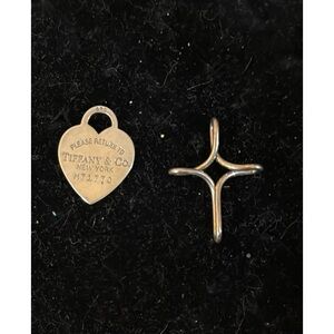 Tiffany & Co. Silver Heart Tag and Cross Set